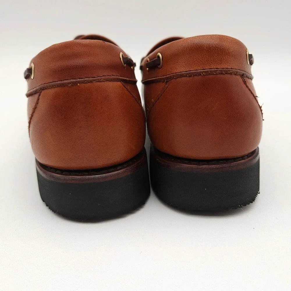 Allen Edmonds (Men's Size 8 D) Brown Leather Boat Shoes Classic Nautical Slip On